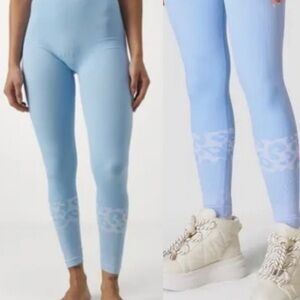 Sweaty Betty Light Blue Jaquard Leggings Size Small